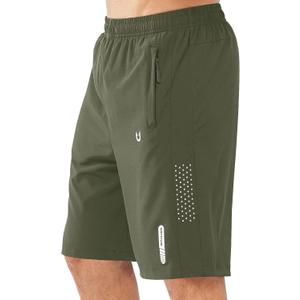 NORTHYARD Men's Athletic Running Shorts Gym Workout 7"/9"/5" Quick Dry Lightweight Sports Basketball Tennis 3 Zipper Pockets (Green, XXL)