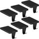 Palonu 4 Pcs Black Christmas Stocking Holders, Heavy Duty Mantle Hangers Cast Iron Hanging Hooks with Non-Slip Pad,Christmas Ornaments Xmas Holiday Decoration Shelf Window Fireplace Mantel Décor