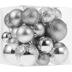 Christmas Ornaments for Xmas Trees,Silver Shatterproof Christmas Ball Ornaments (32 Pcs)