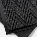 Brush Step Carpeted Indoor/Outdoor Entrance Mat for Home or Office, 3' X 5', Absorbent Slip Resistant Heavy Duty Entry Mat, Charcoal