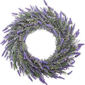 DDHS 18" Lavender Wreath for Front Door  Artificial Summer Wreath Porch & Wall Decor, Farmhouse Wedding, Spring, Fall Christmas Indoor & Outdoor All Seasons (Purple)