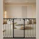 ALLAIBB 40.55" Extra Tall Baby Gate 29.92-62.60" Wide Dog Pet Gate Black