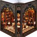 Book Nook Kit with Nightlight  Type-C and Battery Powered DIY Bookshelf Decor, Perfect for Home and Office GiftClassical Library