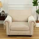 Ivory Velvet Sofa Armrest Chair Covers Non-Slip Sofa Cover for Reclining Couch Slipcovers Seat Cushion Furniture Protector for Leather Sofa Furniture Protector Ivory 23"x19" 2 Pcs