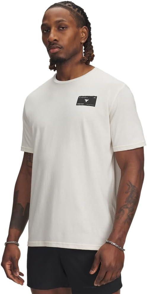 Under Armour Men's Project Rock Short Sleeve T Shirt (Beige, XL)
