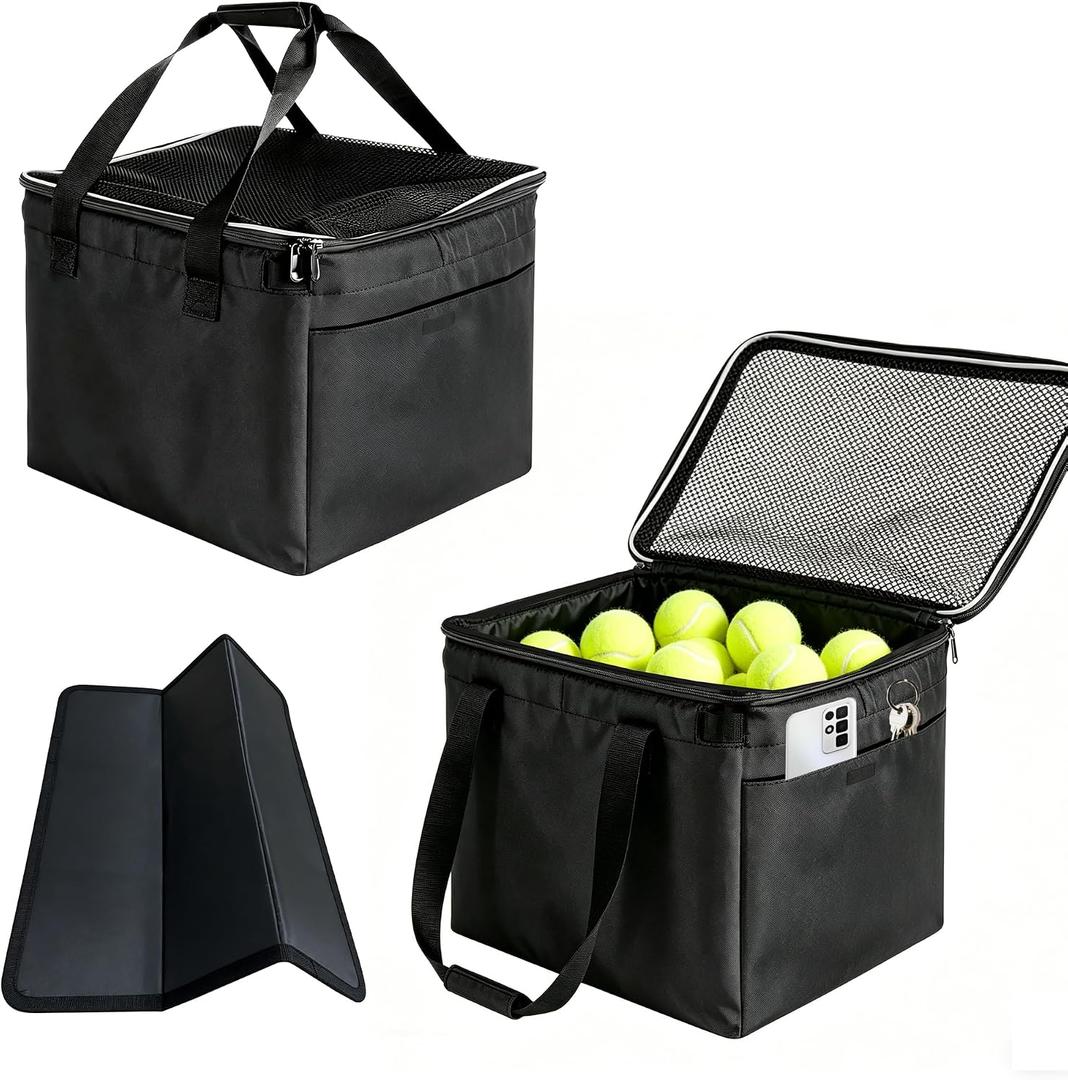 Tennis Ball Bag with Sturdy Bottom, tennis ball,Pickleball, Baseball, Lacrosse & Table Tennis, Teaching, Ball Picking & Organizing (Holds 150 Tennis Balls or 100 Pickleballs)