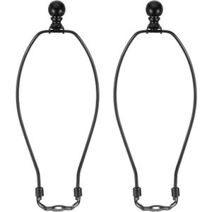 PATIKIL 12 Inch Lamp Harp Kit with Finial, 2 Set Detachable Shade Bracket Holder, DIY Lighting Accessories for Table Floor Lamps, Black