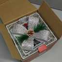 TOWPONICS Set of 3 Lighted Gift Boxes, Christmas Decorations Outdoor with 60 LED Multi-Color String Lights, Light Up Present Boxes with Silver Tinsel for Christmas Tree Holiday Home Porch Mantel Decor