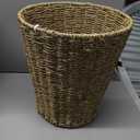 Boho Wicker Trash Can,Waterproof Bathroom Trash Can Hand Woven Wicker Waste Baskets for Kitchen Office Bedroom