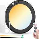 Bojim Black Rechargeable Shower Light for Inside Motion Sensor for Closet | Waterproof Magnetic Battery Operated Lights with Remote Dimmable 3CCT No Wiring for Bathroom Laundry Pantry Closet Shed