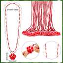 2 x Zeyune 24 Pcs Paw Print School Spirit Week Items Red
