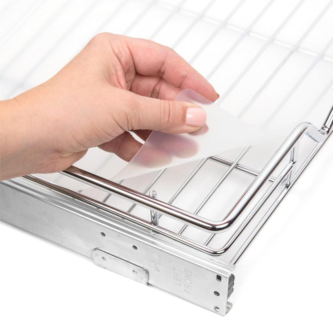 HOLDN' STORAGE Hard Plastic Liner for Pull Out Shelf, Fits Pull Out Cabinet Organizer 21" W x 20" L - Shelf Protector Liner, Clear Frosted
