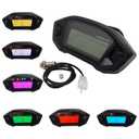CHANGCHENG Motorcycle Speedometer LED Tachometer Universal LCD Digital Odometer Gauge Adjustable 7 Colors 2,4 Cylinders for All Motorcycle with DC 12V