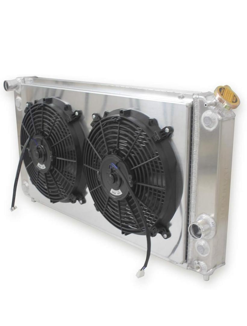 3 Row with Fan Shroud Full Aluminum Radiator Compatible with 1996-2005 for Chevy Chevrolet Blazer S10 GMC 4.6L V6