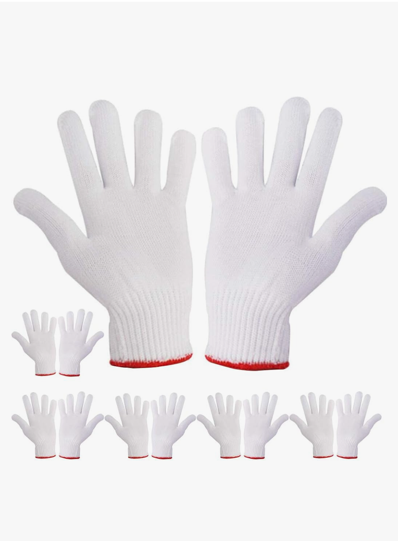 Hand Working Gloves Safety Grip Protection Work Gloves Men Women BBQ Thick Cotton (1 Pair)