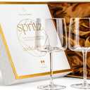 Crystal Aperol Spritz Cocktail Glasses | Set of 2 | 15 oz Long Stemmed Goblets for Drinking Limoncello, Campari and Hugo Spritz | Elegant Glassware for Spritzer Drinks