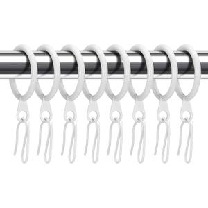 Hotop 30 Pcs Metal Drapery Curtain Rings 0.98/1.26/1.65 inch Interior Diameter and 30 Pcs Hanging Curtain Drapery Pin Hooks for Window Door Shower(White,25 mm)
