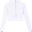 Girls' Team Basic Turtleneck Long Sleeve Leotard with Durable Snaps, Front Lining, Zipper Back (10-12 Years, Z - White - Top)