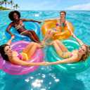 4Pcs 45in Inflatable Pool Float Toy Clear Round Pool Floaties for Adults Extra Large Swim Tubes Swimming Rings for Engagement, Wedding, Bachelorette Summer Beach Party