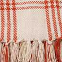 DII Modern Farmhouse Plaid Collection Cotton Fringe Throw Blanket, 50x60, White/Vintage Red