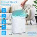 steo spce Automatic Motion Sensor Bathroom Small Trash Can with Lid, 2.6 Gallon Touchless Slim Garbage Can, Smart Waterproof Trash Bin for Bedroom, Restroom, Living Room, Office