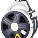 Retractable Garden Hose Reel, 1/2 x 60 ft Portable Hose Reel with 10 Patterns Spray Nozzle, Heavy Duty, Leakproof, Durable & Compact Design for Garden Watering, Car Washing, Pet