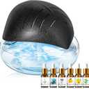 Water Air Purifier for Home with Essential Oil Diffuser & Humidifier, Rainbow Air Washer with LED Mood Light- Includes 6x10ml Essential Oils, Air Revitalizer for Smoke and Pets, Black
