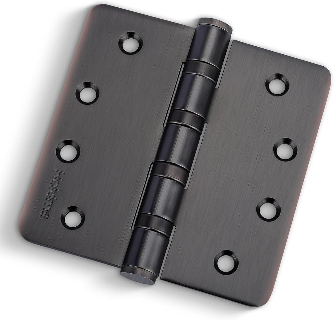 3Pack Haidms Oil Rubbed Bronze Door Hinges Heavy Duty Door Hinges Oil Rubbed Bronze Ball Bearing Stainless Steel Hinges with 1/4" Radius Corner