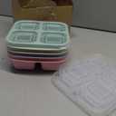 4 Pack Snack Containers, 4 Compartments Bento Snack Box, Reusable Meal Prep Lunch Containers for Kids Adults, Divided Food Storage Containers for School Work Travel