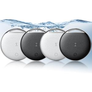 Air Tracker Tags-4 Pack, Smart Tag Work Compatible with Apple Find My (iOS Only), Bluetooth Tag Item Finders IP68 Waterproof Replaceable Battery for Wallet, Luggage, Backpack, Key (Black/White)