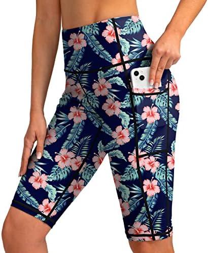 SANTINY Women's 8''/12'' High Waisted Swim Shorts with Pockets UPF50+ Long Board Swimming Shorts for Women with Liner, XL