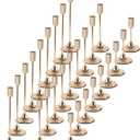 27 Pcs Gold Candlestick Holders Set - Vintage Brass Taper Candle Holder for Pillar Candles - Modern Decorative Centerpiece for Wedding Fireplace Mantel Decor - Cozy Atmosphere Housewarming Gift