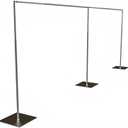 9 Adjustable Stand Poles 5Ft-10Ft long, 3 Metal Plates, and Infatable Ballons