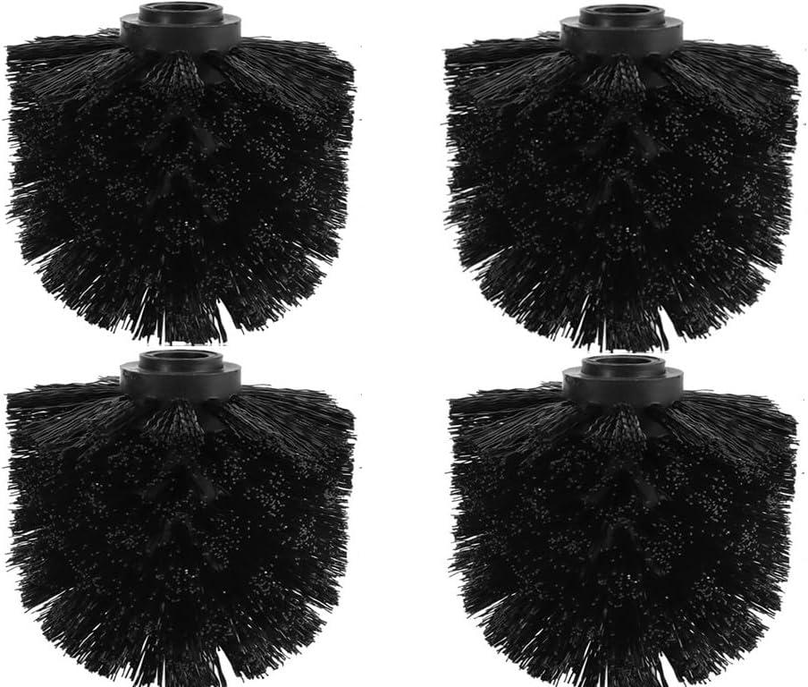 4PCS Toilet Brush Replacement Head Cleaning Tool, Toilet Bowl Brush Head Replacement with Sturdy Stiff Bristles for Bathroom (Black)