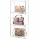 WMM Purse Storage Organizer for Closet, 3 Packs Plastic Acrylic Clear Handbag Purse Shoes Book Figure Toy Display Case, Storage Bins for Cosmetic, Stackable Magnetic Drop Front Storage Organizer
