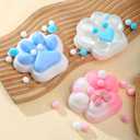 Handmade Cat Paw Taba Squishy Toys,Anxiety and Relaxation Perfect Desk Accessory for Stress Relief Toys (Transparent)