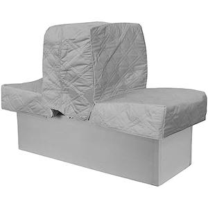 Back to Back Boat Seat Covers， Replacement Boat Lounge Seat Covers, Soft Microfiber Fabric, 100% Waterproof Boat Covers for Damaged Seats （Light Gray）
