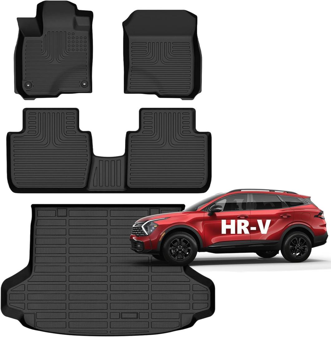 for Honda HR-V Floor Mats 2023 2024 2025 2026 (Include Hybrid) Sport/LX/EX-L, All Weather Car Mats Cargo Liner for Honda HRV Accessories