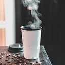 Circular Now Cup - 12oz/340ml Reusable Coffee Cup Made from Recycled Single Use Cups. (Cream & Cosmic Black)