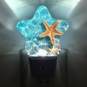 2 x Caifujiqi Night Light Plug-in into Wall Dusk to Dawn Smart Sensor White Led Nightlight for Bedroom Bathroom Kitchen Hallway Stairs Energy Efficient Decor Desk Lamp Beach Decor