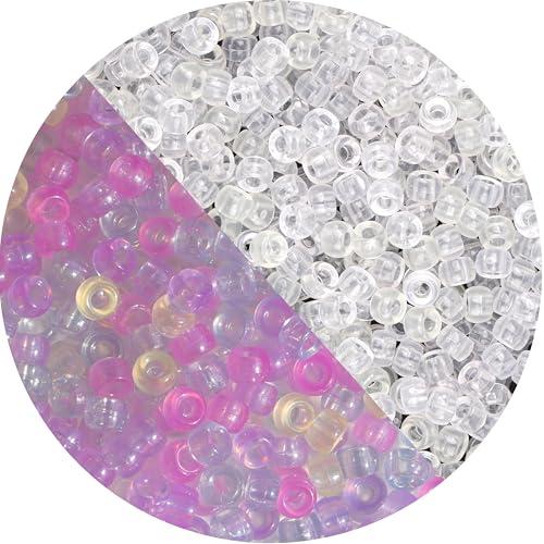 700Pcs UV Pony Beads Bracelet 9mm Solar Magic Beads,UV Sensitive Bead for Bracelet Necklace Friendship Hair DIY Crafts Kandi Jewelry Party Decoration Supplies