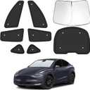 8pcs Car Side Window Shades for T*esla Model Y 2025 2026 |Suction Cup No Falling| Full Car Window Covers for Privacy, Sunshades for Tesla Front Rear Windshield Side Windows