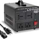 LVYUAN Voltage Converter Transformer 1500 Watt Step Up/Down Convert from 110V-120V to 220V-240Vt and from 220V-240V to 110V-120V with 2 US outlets, 2 Universal outlets, Resettable Circuit Breaker
