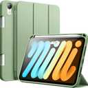 JETech Case for iPad mini (A17 Pro, 2024 Model, 7th Generation) / mini 6 (2021 Model, 6th Generation), Slim Tablet Cover with Soft TPU Back, Auto Wake/Sleep (Matcha Green)