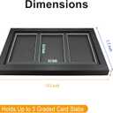 3-Slot Wooden Graded Card Display Case, Wall-Mount & Tabletop Frame for Sports & TCG Cards, Compatible with PSA, CGC, TAG Slabbed Holders