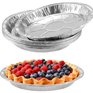 9 Inch Pie Pans Disposable (12 Pack) - Heavy-Duty Aluminum Foil Pie Tins, Standard Baking Tin Plates for Pies, Quiches, Desserts, Oven Safe & Easy Cleanup