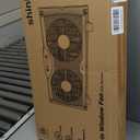 Shinic Twin Window Fan, 9-Inch Blades Reversible Airflow, Thermostat Control, 3 Speeds, 3 Functions, 23.8"-37" Expandable Width, Window Exchaust Fans for Home Bedroom, ETL Certified