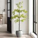 Faux Black Olive Tree 5ft, Faux Plants Indoor Large Tall Tree Artificial Shady Lady Tree with Natural Wood Trunk & Realistic Leaves, Fake Olive Plant for Home Office Indoor Decor (White)