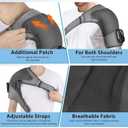 Shoulder Heating Pad with Massage for Rotator Cuff Cordless, Shoulder Massager for Pain Relief Deep Tissue, Heated Shoulder Wrap Brace for Men Women Frozen Shoulder, Gray
