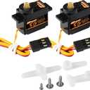 2PCS 5g Micro Digital Servo, Mini Servo, Metal Gears, Coreless Motor Servos for 1/28 RC Car Airplane Fixed-Wing Robot Helicopter Planes Part (JR2.54)